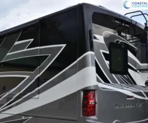 high-gloss protective finish, as shown in rv coating